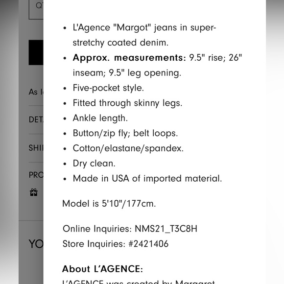 L’agence MARGOT High Rise Coated Blue Jeans - Picture 2 of 6